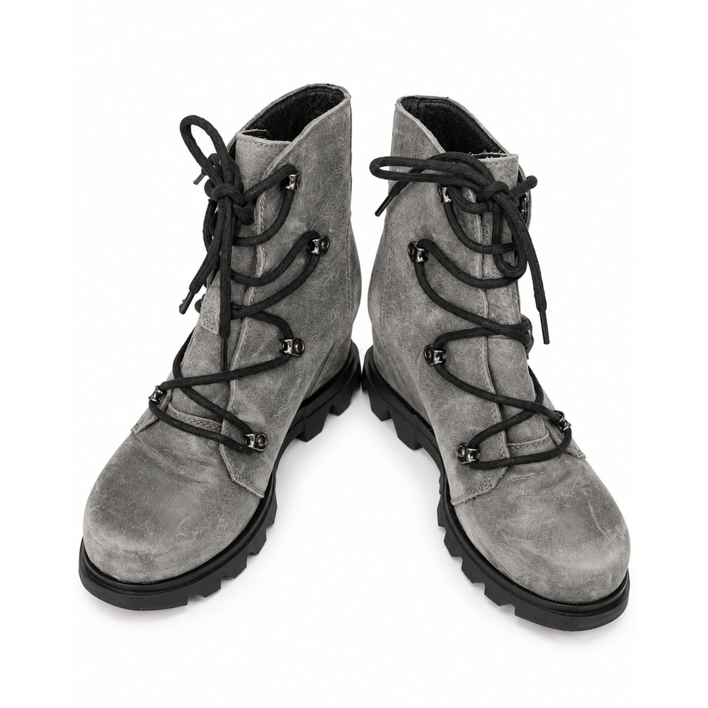 Sorel Joan of Arctic Wedge III Lexie Boots Quarry Grey Suede Womens 8